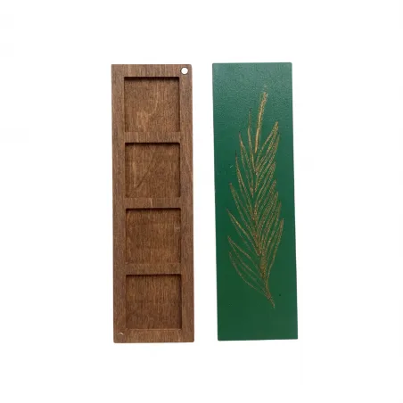 Wooden box for beads "Leaf. Green" KF057/7