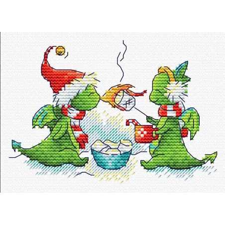 Набор для вышивания крестиком "Согреемся у новогоднего костра" SM-755 (D)