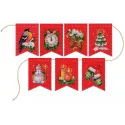 Cross stitch kit on the felt "Garland - New Year’s mood (7 flags)" ST-1017