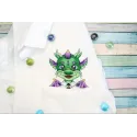 Water-soluble canvas cross stitch kit on watersoluble canvas "Dragon scientist" 9x9 cm SV-806 Water-soluble canvas cross stitch kit on watersoluble canvas "Dragon scientist" 9x9 cm SV-806