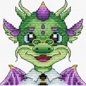 Kit de point de croix sur toile hydrosoluble "Dragon scientist" 9x9 cm SV-806