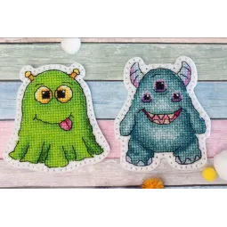 Cross stitch kit on the felt "Monsters. Badges. Magnets" set of 4 ST-1011
