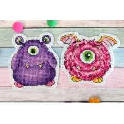 Cross stitch kit on the felt "Monsters. Badges. Magnets" set of 4 ST-1011