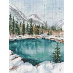 Kryželiu siuvinėjimo rinkinys „Altajus. Geizerių ežeras“ S1556