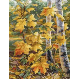 Cross stitch kit "Golden maple leaves" S1559