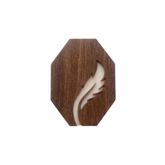 Wooden needle case. Feather. KF056/51