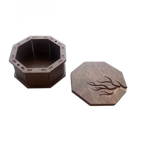 Achteckige Holzkiste "Baum" KF057/63