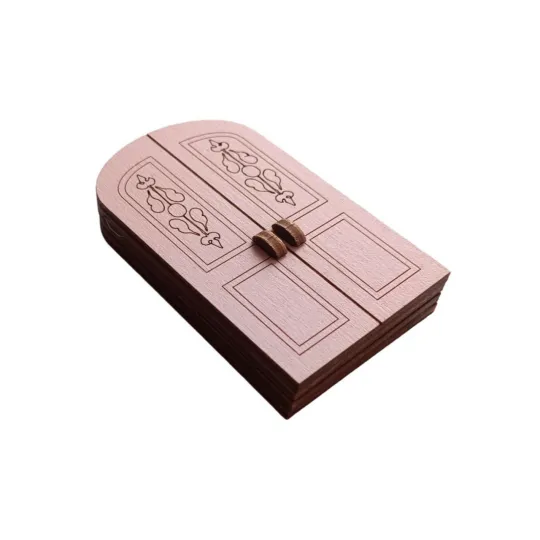 Étui à aiguilles en bois "Porte rose" KF056/60