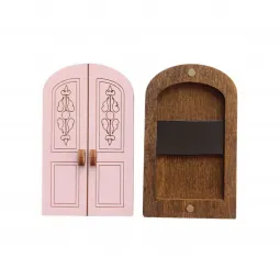 Étui à aiguilles en bois "Porte rose" KF056/60