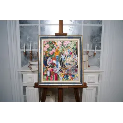 Kreuzstich-Set "Porzellan und Blumen. 1915" 40,8×35 cm S/MK075