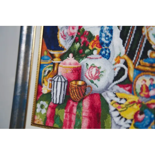 Kreuzstich-Set "Porzellan und Blumen. 1915" 40,8×35 cm S/MK075