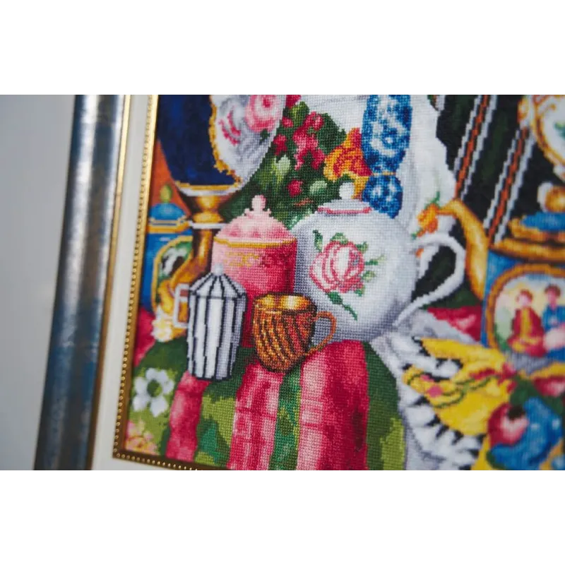 Kreuzstich-Set "Porzellan und Blumen. 1915" 40,8×35 cm S/MK075