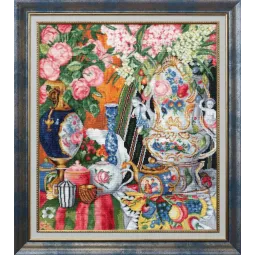 Cross stitch kit "Poreelain and Flowers. 1915" 40.8×35 cm S/MK075