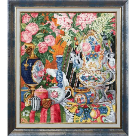 Cross stitch kit "Poreelain and Flowers. 1915" 40.8×35 cm S/MK075