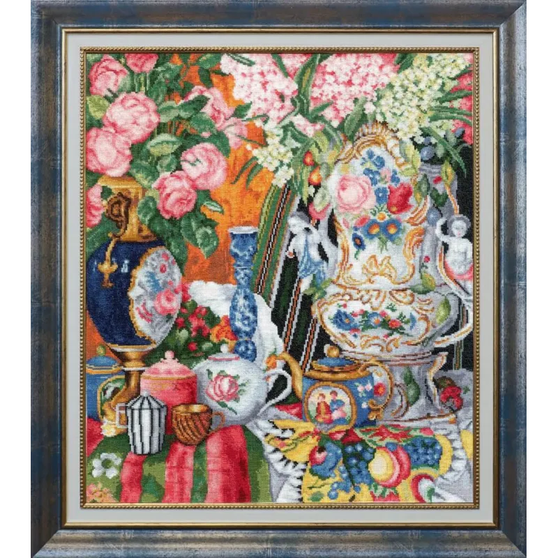 Kreuzstich-Set "Porzellan und Blumen. 1915" 40,8×35 cm S/MK075