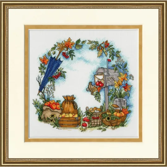 Cross stitch kit "Autumn Letters" 23.3×24.7 cm S/KP005