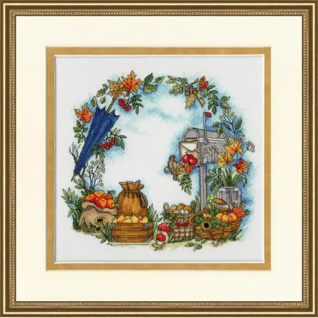 Cross stitch kit "Autumn Letters" 23.3×24.7 cm S/KP005