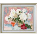 (Eingestellt) Kreuzstick-Set "Pfingstrosen-Rhapsodie" 26,5 x 20 cm S/LTS081