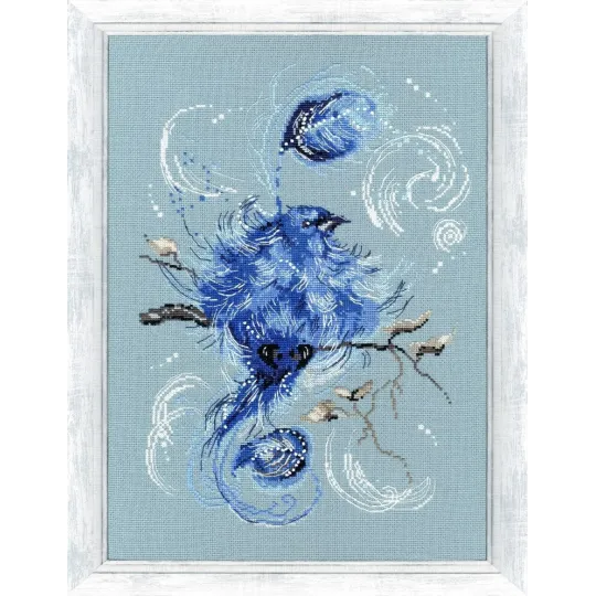 (Discontinued) Cross stitch kit "Blue bird" 30.6 × 22 cm S/RS021