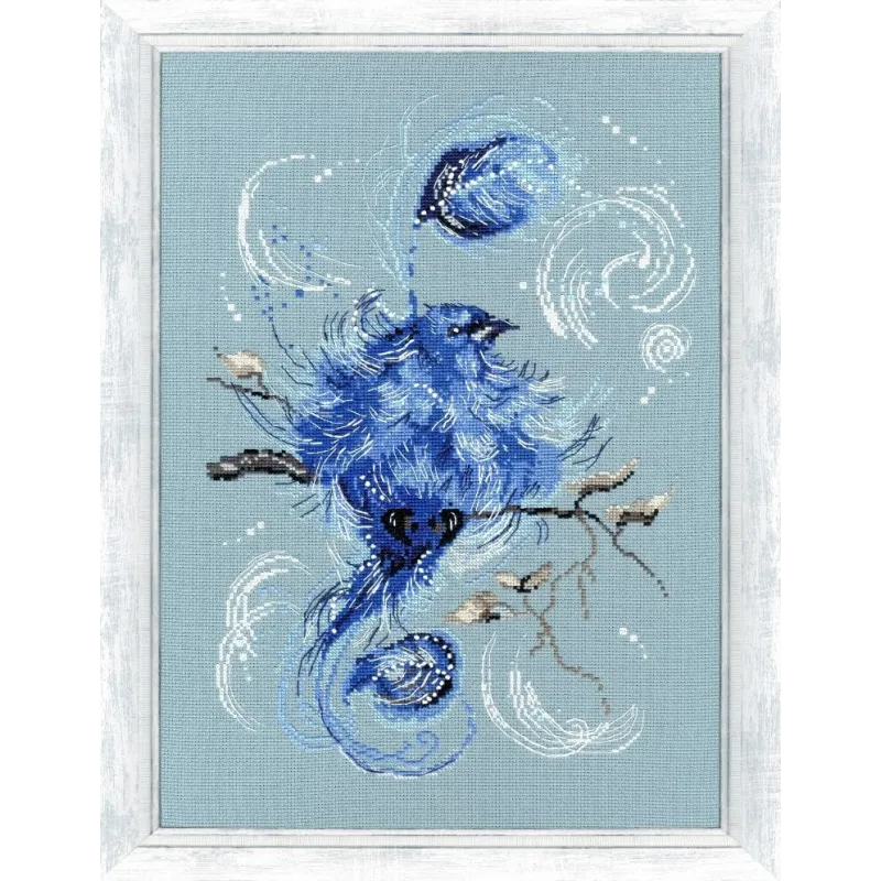 (Discontinued) Cross stitch kit "Blue bird" 30.6 × 22 cm S/RS021