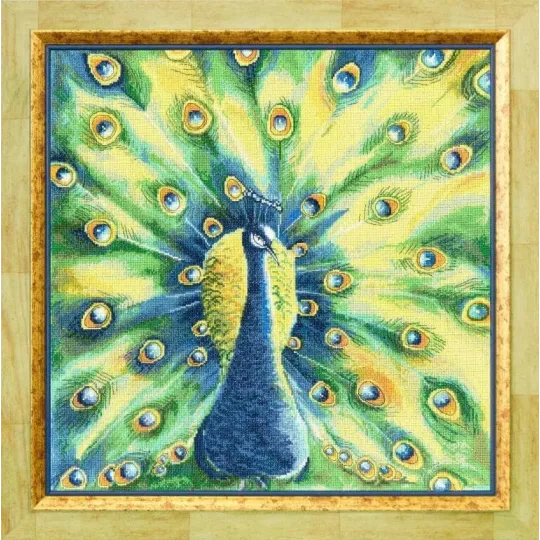 Kreuzstich-Set "Pfau" 38,2 × 38 cm S/RS022
