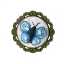 (Discontinué) Kit point de croix Broche "Papillon" 2,8 × 2,8 cm S/SSH018