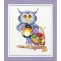 (Discontinued) Cross stitch kit "Nighttime Knitter" 20,5x14,3 cm S/VK054