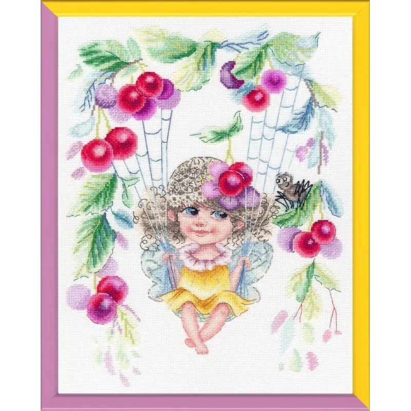 Kreuzstich-Set "Kirschfee" 29,5 x 22,6 cm S/VK067