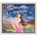 (Discontinued) Cross stitch kit "Girl with a flute" 48 × 54 cm S/MG023