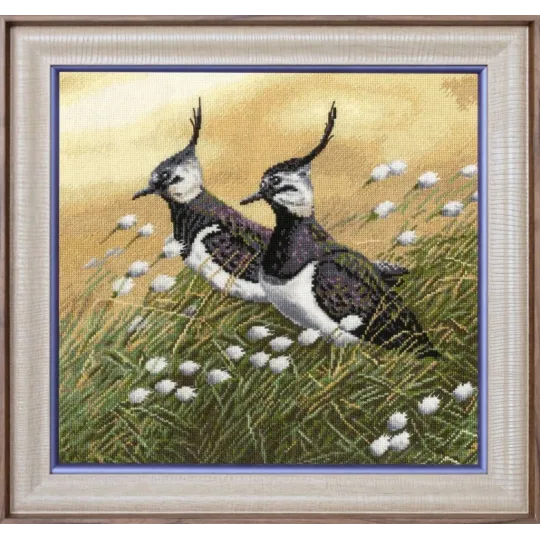 (Discontinued) Cross stitch kit "Lapwings" 27.5 × 28.5 cm S/Z058