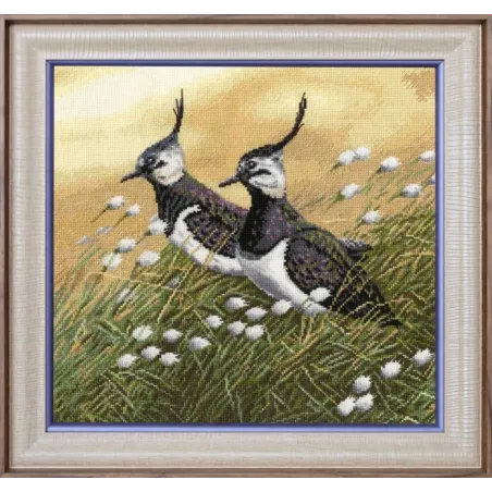 (Discontinued) Cross stitch kit "Lapwings" 27.5 × 28.5 cm S/Z058
