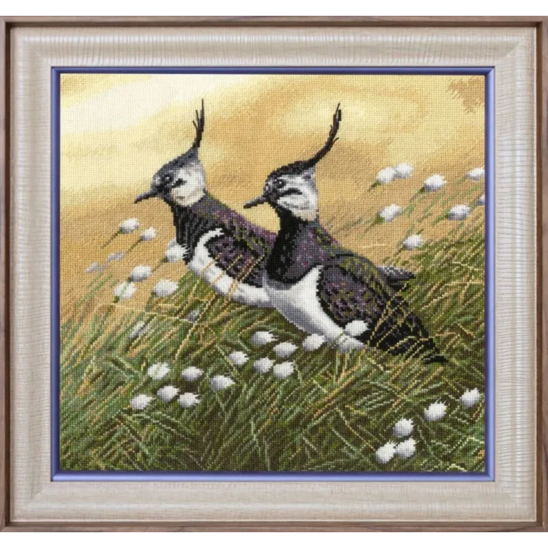 (Discontinued) Cross stitch kit "Lapwings" 27.5 × 28.5 cm S/Z058