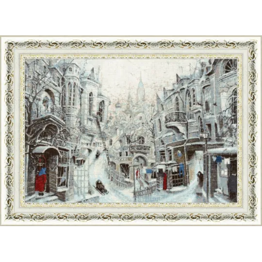 (Discontinued) Counted cross stitch kit "Snow town" S/GM054