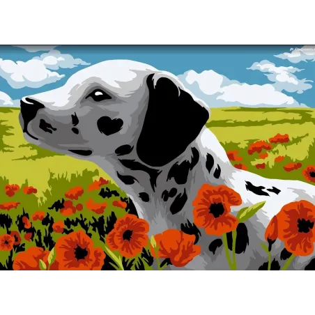 Paint by numbers kit Dalmatian 16x13 cm MINI144