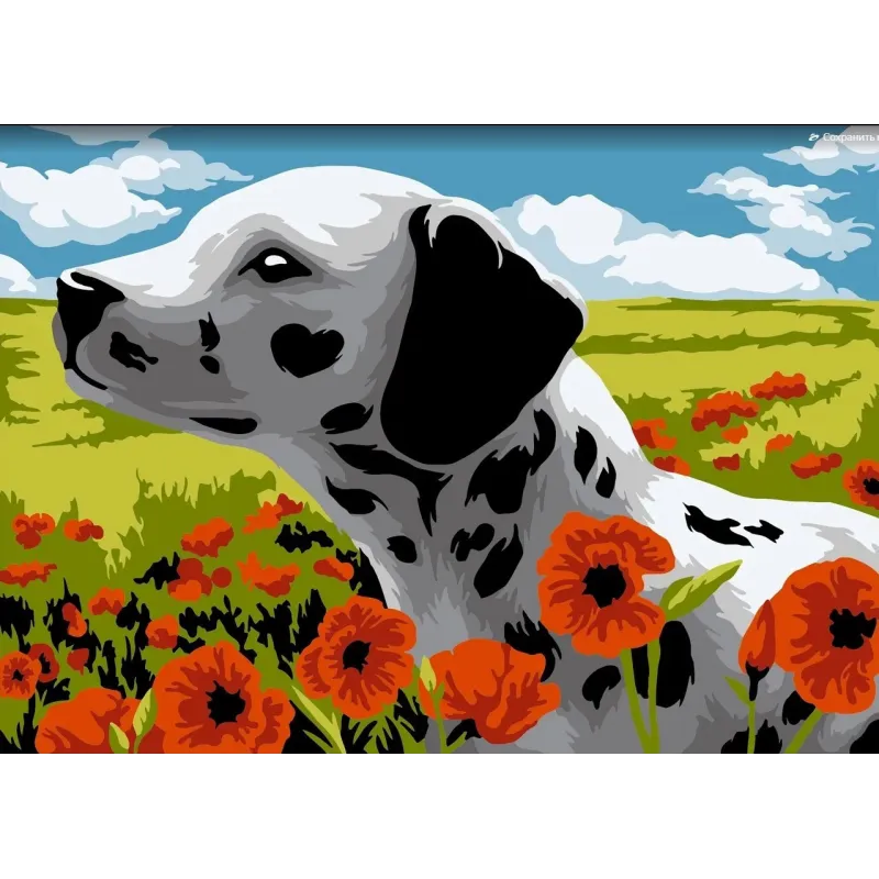 Paint by numbers kit Dalmatian 16x13 cm MINI144