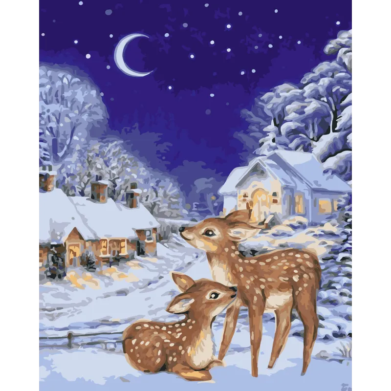 Kit de peinture par numéros. L037 Veille de Noël 40*50