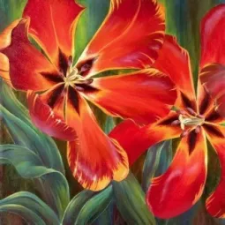 (Discontinued) Diamond painting kit Tulips 40х40 cm AZ-1128