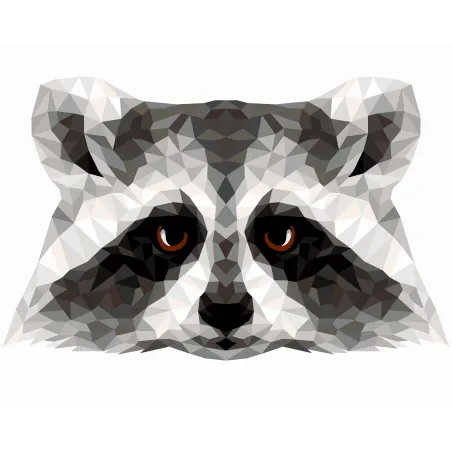 (SALE) Painting by numbers kit. P006 Raccoon (polygon style) 40*50