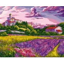 Wizardi Kit de peinture par numéros Soirée chaleureuse en Provence 40x50 cm A094