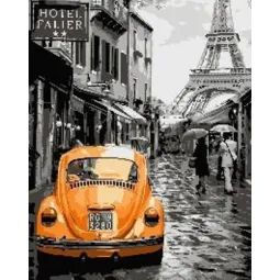 Kit de peinture par numéros Wizardi. Rue de Paris 40x50 cm C43