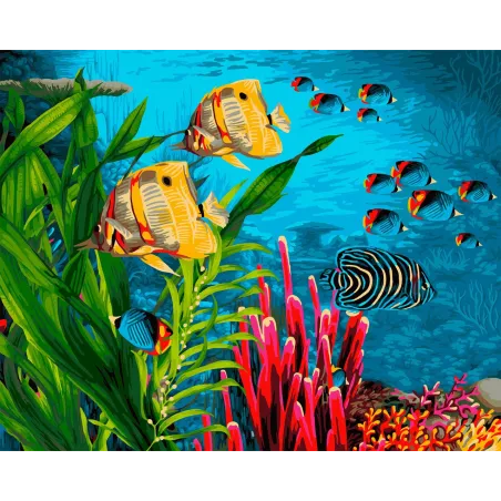 Wizardi Painting by Numbers Kit Coral Reefs 40x50 cm H104
