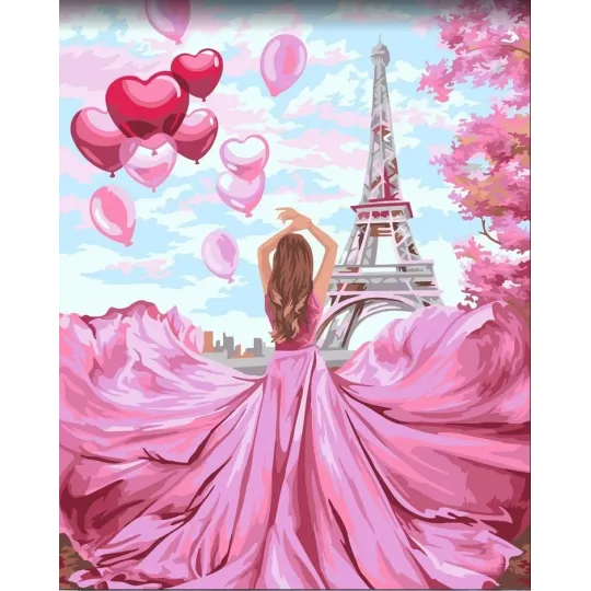 Wizardi painting by number kit. Hurry up to love 40x50 cm J046