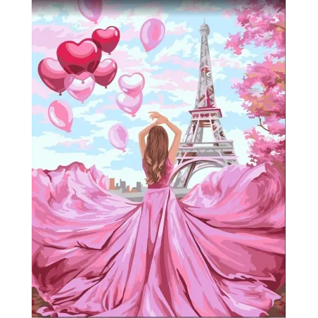 Wizardi painting by number kit. Hurry up to love 40x50 cm J046