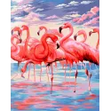 Wizardi Painting by Numbers Kit Pink Lake 40x50 cm H112