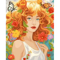 Piešimo pagal skaičius rinkinys "Moteris gamta" 40x50 cm W026