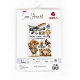 Counted cross stitch kit "Never Stop Exploring" 25x35cm SB1408