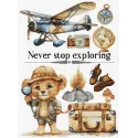 Kit de point de croix compté "Never Stop Exploring" 25x35cm SB1408