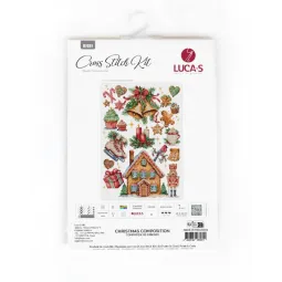 Skaičiuojamas kryželiu siuvinėjimo rinkinys "Kalėdinė kompozicija" 25x35cm SB7031