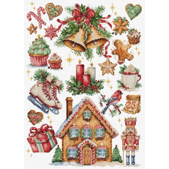 Gezählter Kreuzstichpackung "Weihnachtskomposition" 25x35cm SB7031