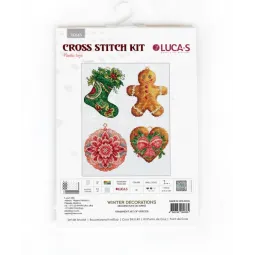 Рождественские игрушки на пластиковой канве "Зимние украшения" 10x12cm SJK043